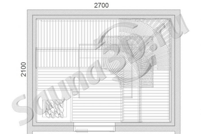 чертеж сауны 2,7 * 2,1