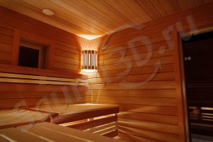 688 проект дровяной бани с кирпичной печью - Sauna3D