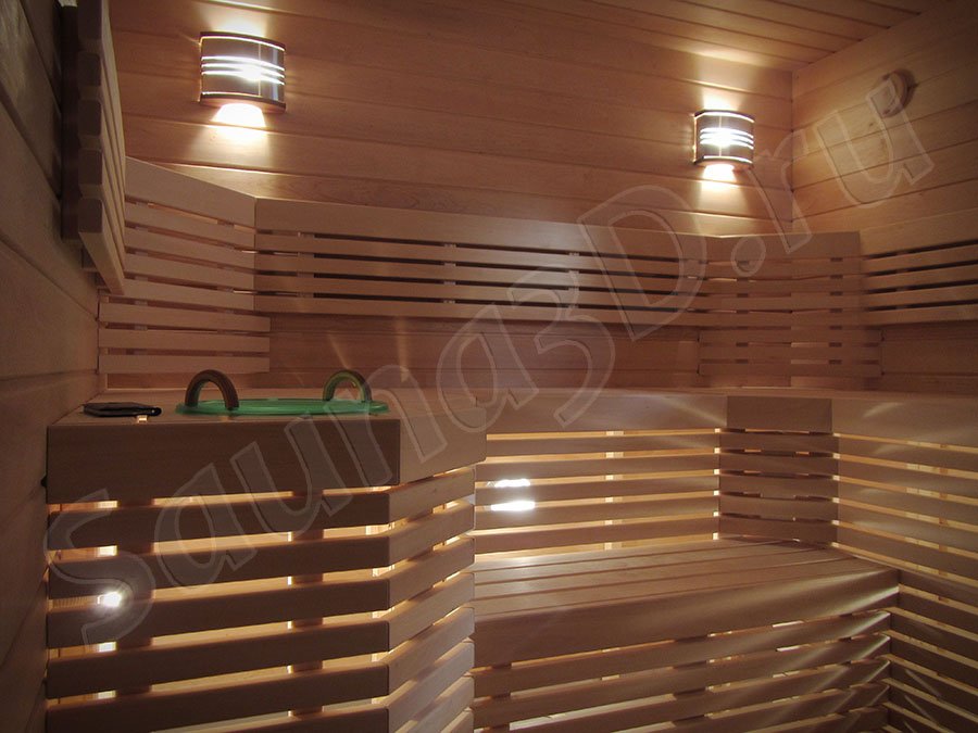 фото готовой сауны 628 проект бани с дровяной печью KASTOR