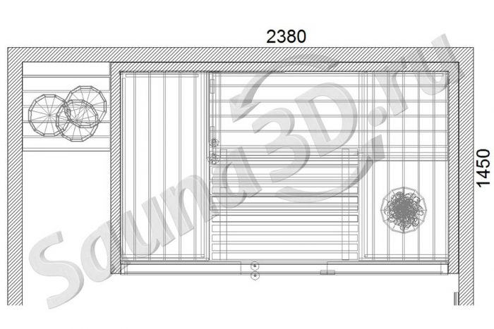 чертеж сауны 2,4 * 1,45