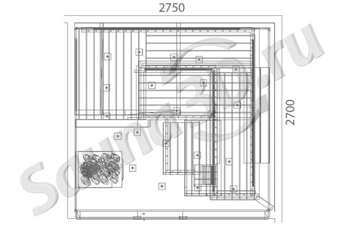 чертеж сауны 2,7 * 2,7