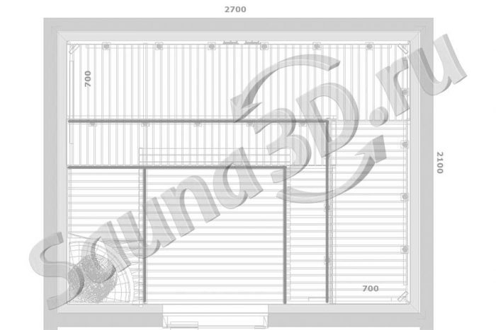 чертеж сауны 2,7 * 2,1