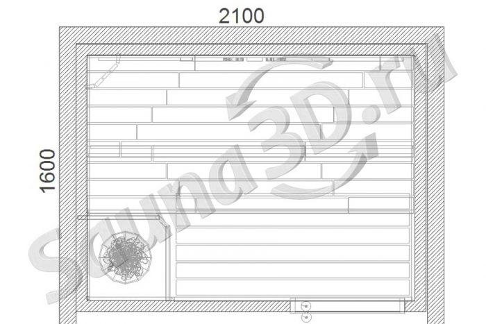 чертеж сауны 2,1 * 1,6