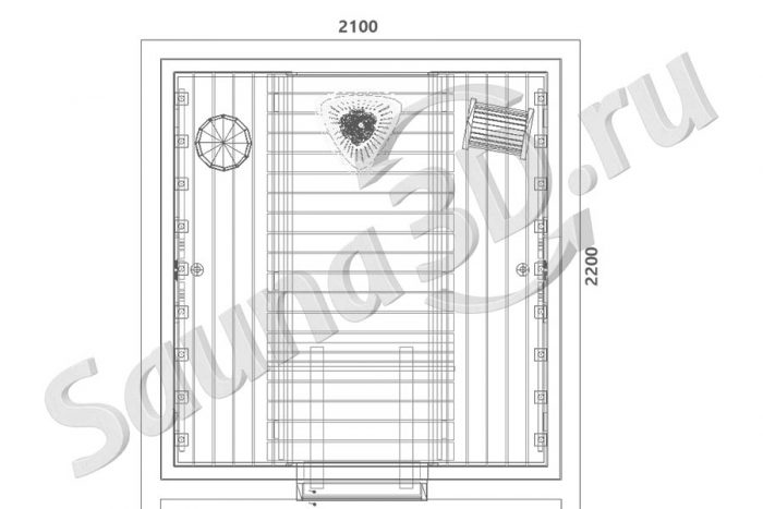 чертеж сауны 2,1 * 2,2