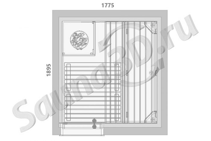 чертеж сауны 1,8 * 1,9