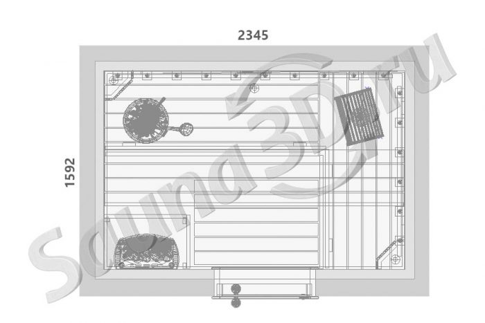 чертеж сауны 2,4 * 1,6