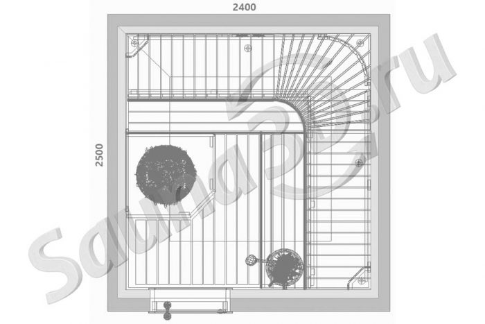 чертеж сауны 2,4 * 2,5