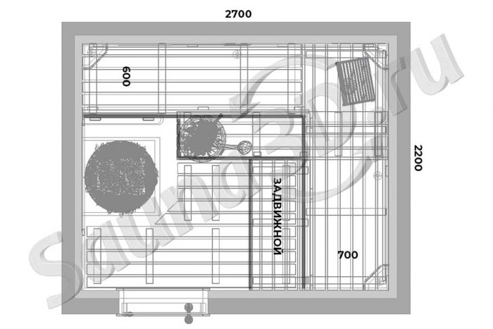 чертеж план 741 дизайн проект бани из ольхи с HARVIA LEGEND 240 DUO